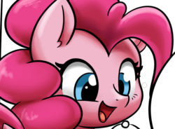 Size: 681x500 | Tagged: safe, artist:thecoldsbarn, pinkie pie, earth pony, pony, g4, cute, diapinkes, happy, smiling, wip