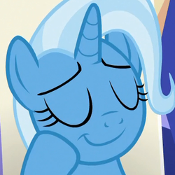 Size: 387x387 | Tagged: safe, screencap, trixie, pony, unicorn, g4, cropped, cute, eyes closed, female, mare, relaxing, sleeping, smiling, solo