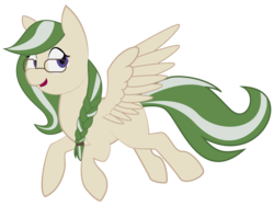 Size: 1200x900 | Tagged: safe, artist:devipotato, oc, oc only, oc:deviant breeze, pegasus, pony, blank flank, braid, female, flying, glasses, mare, simple background, solo, transparent background
