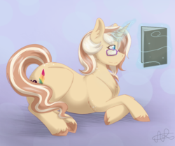 Size: 1033x863 | Tagged: safe, artist:scarletsfeed, oc, oc only, oc:lulubell, pony, magic, reading, solo