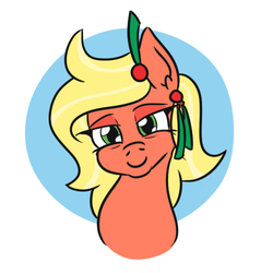 Size: 500x500 | Tagged: safe, artist:jargon scott, oc, oc only, oc:bahama nectar, earth pony, pony, bust, circle background, cute, female, looking at you, mare, motherly, solo