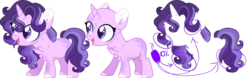 Size: 1280x398 | Tagged: safe, artist:sh3llysh00, oc, oc only, oc:cotton candy (sh3llysh00), pony, unicorn, bald, female, filly, magical lesbian spawn, offspring, parent:pinkie pie, parent:starlight glimmer, parents:glimmerpie, reference sheet, simple background, solo, transparent background