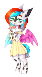 Size: 1600x2900 | Tagged: safe, artist:honeybbear, oc, oc only, pegasus, pony, bipedal, clothes, colored wings, dress, female, mare, simple background, smoothie, solo, transparent background, wings