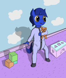 Size: 2200x2600 | Tagged: safe, artist:m3g4, oc, oc:princess sapphire, anthro, cube, diaper, foal, high res