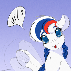 Size: 2000x2000 | Tagged: safe, artist:skitsroom, oc, oc only, oc:marussia, pony, high res, mlem, nation ponies, ponified, russia, silly, single, solo, tongue out, waving