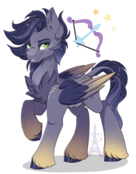 Size: 1024x1303 | Tagged: safe, artist:pvrii, oc, oc only, oc:orion, pegasus, pony, cloven hooves, colored wings, male, multicolored wings, raised hoof, simple background, smiling, solo, transparent background, wings