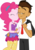 Size: 4525x6412 | Tagged: safe, artist:shootingstarsentry, pinkie pie, oc, oc:copper plume, equestria girls, g4, absurd resolution, base used, canon x oc, cheek kiss, clothes, commission, commissioner:imperfectxiii, copperpie, duo, female, freckles, glasses, imminent kissing, kissing, male, pants, straight