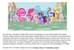 Size: 1610x1098 | Tagged: safe, applejack, fluttershy, pinkie pie, rainbow dash, rarity, spike, twilight sparkle, pony, unicorn, g4, india, mane seven, mane six, my little pony logo, nick jr., nick jr. india, nicktoons africa, unicorn twilight