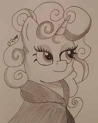 Size: 2000x2500 | Tagged: safe, artist:iffoundreturntorarity, rarity, pony, g4, it isn't the mane thing about you, atg 2019, cloud, cloud mane, high res, newbie artist training grounds, pencil drawing, traditional art