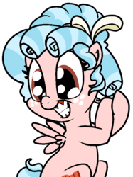 Size: 640x855 | Tagged: safe, artist:bennimarru, cozy glow, pegasus, pony, g4, colored, crossed arms, female, filly, flat colors, freckles, grin, simple background, smiling, solo, transparent background