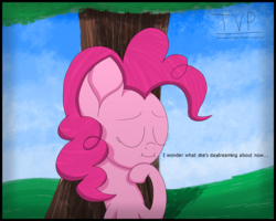 Size: 2500x2000 | Tagged: safe, artist:php124, pinkie pie, earth pony, pony, g4, daydream, eyes closed, female, high res, solo, tree