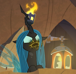 Size: 494x480 | Tagged: safe, screencap, queen chrysalis, frenemies (episode), g4, angry, gag