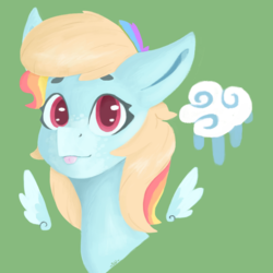 Size: 1500x1500 | Tagged: safe, artist:laptopdj, oc, oc only, pegasus, pony, :p, bust, portrait, solo, tongue out