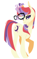 Size: 1236x2000 | Tagged: safe, artist:ryrxian, moondancer, pony, unicorn, g4, cloven hooves, curved horn, female, glasses, glasses off, glowing horn, hooves, horn, levitation, lineless, magic, mare, raised hoof, simple background, solo, telekinesis, transparent background