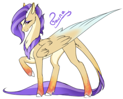 Size: 2908x2345 | Tagged: safe, artist:oneiria-fylakas, oc, oc only, oc:fauna, pegasus, pony, female, high res, horns, mare, simple background, solo, transparent background