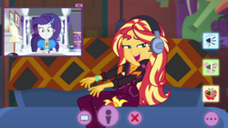 Size: 1920x1080 | Tagged: safe, screencap, rarity, sunset shimmer, equestria girls, festival looks, g4, my little pony equestria girls: better together, female, gamer sunset