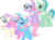 Size: 772x568 | Tagged: safe, artist:selenaede, artist:starryoak, aloe, birch bucket, lavender essence, lotus blossom, vera, earth pony, pony, g4, base used, lavenderbirch, male, parent, parent:birch bucket, parent:lavender essence, parents:lavenderbirch, spa pony, spa twins, stallion, trio