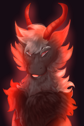 Size: 2000x3000 | Tagged: safe, artist:carmen artani, artist:euspuche, oc, oc only, oc:jengibre, draconequus, bust, chest fluff, draconequus oc, fluffy, half body, high res, looking at you, male, portrait, solo, tongue out