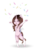 Size: 943x1282 | Tagged: safe, artist:crystal890, oc, oc only, oc:cindy, pony, unicorn, armpits, bipedal, bow, confetti, female, mare, simple background, solo, tail bow, transparent background