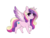 Size: 500x384 | Tagged: safe, artist:honiibree, princess cadance, alicorn, pony, g4, colored hooves, cute, cutedance, eyebrows, eyebrows visible through hair, female, mare, simple background, smol, solo, spread wings, transparent background, two toned wings, wing fluff, wings