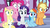 Size: 1280x720 | Tagged: safe, screencap, angel bunny, applejack, fluttershy, pinkie pie, rainbow dash, rarity, earth pony, pegasus, pony, unicorn, g4, she's all yak, cropped, remane five