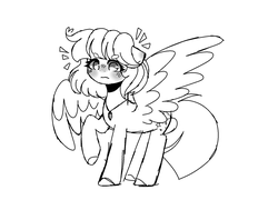 Size: 1717x1238 | Tagged: dead source, safe, artist:moon-rose-rosie, oc, oc only, oc:celestial moon, pegasus, pony, blushing, embarrassed, female, race swap, solo