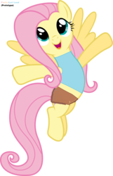 Size: 1600x2488 | Tagged: safe, fluttershy, pegasus, pony, g4, 1000 hours in ms paint, female, flutterlori loud, lori loud's outfit, solo, the loud house