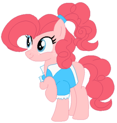 Size: 401x419 | Tagged: safe, artist:bezziie, pinkie pie, earth pony, pony, g4, base used, clothes, female, freckles, ponytail, simple background, solo, transparent background, vest