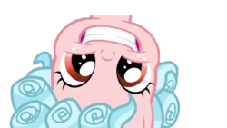 Size: 1380x776 | Tagged: safe, edit, edited screencap, screencap, cozy glow, pony, frenemies (episode), g4, background removed, bust, cozy glow is best facemaker, cozybetes, cute, faic, female, filly, foal, grin, looking at you, not a vector, photoshop, simple background, smiling, solo, transparent background, upside down