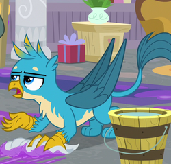 Size: 624x597 | Tagged: safe, screencap, gallus, griffon, g4, the hearth's warming club, claws, cropped, male, paws, tail, wings
