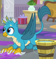 Size: 608x635 | Tagged: safe, screencap, gallus, griffon, g4, the hearth's warming club, chest fluff, claws, cropped, cute, gallabetes, male, paws, solo, tail, wings