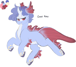 Size: 829x726 | Tagged: safe, artist:liefsong, oc, oc only, oc:coral rose, hybrid, original species, sea pony, fins