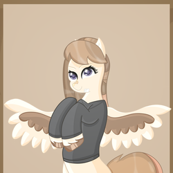 Size: 3000x3000 | Tagged: safe, artist:rain wing, pegasus, pony, bandaid, bandaid on nose, bust, cute, high res, portrait, smiling, solo