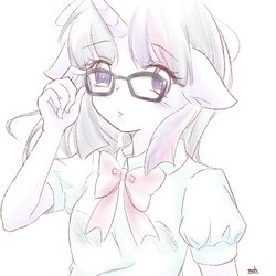 Size: 2048x2048 | Tagged: safe, artist:moh_mlp2, twilight sparkle, alicorn, human, equestria girls, g4, eared humanization, female, glasses, high res, horn, horned humanization, humanized, solo, twilight sparkle (alicorn), twilight's professional glasses