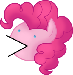 Size: 610x622 | Tagged: safe, artist:hazardous-andy, pinkie pie, earth pony, pony, g4, :v, female, pac-man, simple background, solo, transparent background, wat