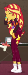 Size: 195x514 | Tagged: safe, screencap, sunset shimmer, equestria girls, g4, how to backstage, my little pony equestria girls: better together, clothes, cropped, cute, eyes closed, feet, female, missing shoes, shimmerbetes, socks, solo