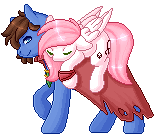 Size: 156x135 | Tagged: safe, artist:ak4neh, oc, oc only, oc:bizarre song, oc:sugar morning, pegasus, pony, animated, commission, couple, female, male, mare, pixel art, simple background, stallion, sugarre, transparent background