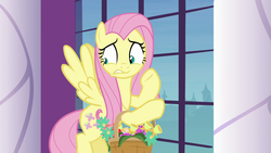 Size: 1920x1080 | Tagged: safe, screencap, fluttershy, pony, between dark and dawn, g4, basket, female, mare, solo