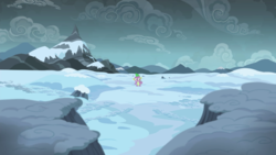 Size: 2400x1350 | Tagged: safe, screencap, spike, dragon, g4, the times they are a changeling, frozen north, male, snow, solo