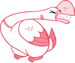 Size: 4272x3558 | Tagged: safe, artist:memnoch, bird, goose, ambiguous gender, animal, beak teeth, eyes closed, simple background, solo, transparent background, vector
