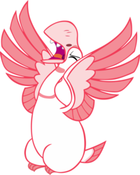 Size: 2851x3558 | Tagged: safe, artist:memnoch, bird, goose, ambiguous gender, animal, beak teeth, eyes closed, high res, open beak, simple background, solo, spread wings, transparent background, vector, wings