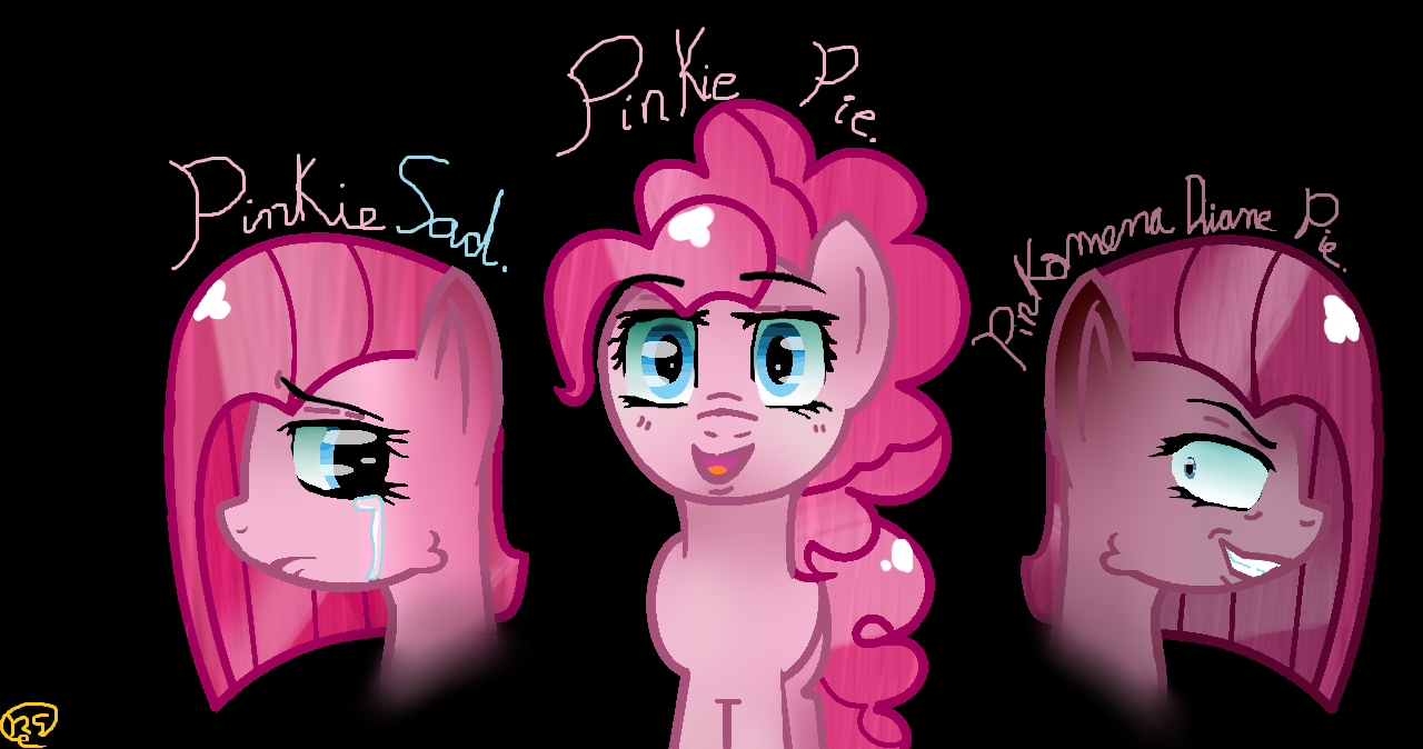 2090799 - safe, pinkie pie, earth pony, pony, g4, black background, crying,  evil, open mouth, pinkamena diane pie, simple background - Derpibooru, image size:1280x674