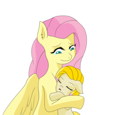 Size: 1563x1463 | Tagged: safe, artist:cmacx, fluttershy, oc, oc:orchid, pony, g4, adopted offspring, duo, female, filly, floppy ears, fluttermom, mother and daughter, offspring, parent:big macintosh, parent:fluttershy, parents:fluttermac, simple background, sleeping, teary eyes, white background