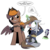 Size: 3000x3000 | Tagged: safe, artist:php104, rarity, oc, oc only, oc:calamity, oc:littlepip, pegasus, pony, unicorn, fallout equestria, g4, arm behind head, battle saddle, blushing, clothes, comic, cowboy hat, dashite, dialogue, duo, eyes closed, fanfic, fanfic art, female, floppy ears, glowing horn, gun, handgun, hat, high res, holster, hooves, horn, jumpsuit, levitation, little macintosh, magic, male, mare, ministry mares, ministry mares statuette, optical sight, pipboy, pipbuck, raised hoof, revolver, rifle, scope, simple background, sitting, speech bubble, stallion, standing, telekinesis, transparent background, vault suit, weapon