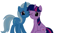 Size: 1280x720 | Tagged: safe, artist:navitaserussirus, edit, trixie, twilight sparkle, pony, g4, female, lesbian, ship:twixie, shipping, vector