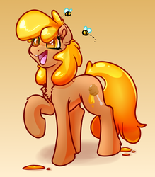 Size: 3500x4000 | Tagged: safe, artist:witchtaunter, oc, oc only, bee, earth pony, pony, commission, food, honey, solo