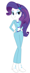 Size: 1000x2382 | Tagged: dead source, safe, artist:wubcakeva, rarity, equestria girls, g4, belly button, belly shirt, boots, clothes, commission, jacket, midriff, pants, shoes