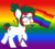 Size: 3600x3216 | Tagged: safe, alternate version, artist:razorbladetheunicron, oc, oc only, oc:thrill seeker, earth pony, pony, base used, female, flag, gay pride, gay pride flag, heart, high res, lesbian, mare, markings, ponysona, pride, pride flag, pride month, rainbow, solo