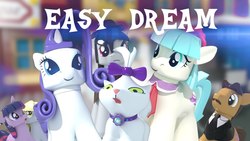Size: 1280x720 | Tagged: safe, artist:alstiff, coco pommel, derpy hooves, opalescence, twilight sparkle, earth pony, pegasus, pony, unicorn, g4, 3d, it came from youtube, lego, style emulation, text, youtube link