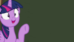 Size: 764x433 | Tagged: safe, edit, edited screencap, screencap, twilight sparkle, alicorn, pony, g4, ppov, chalkboard, female, open mouth, pointing, smiling, solo, twilight sparkle (alicorn), twilight's blackboard, wide eyes